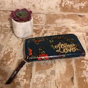 Sakroots Zipper Wallet Blue Print True Love